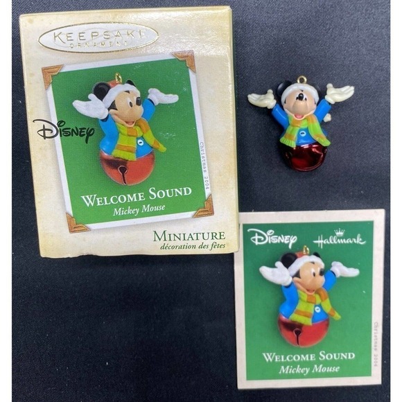 HALLMARK Keepsake 2004 WELCOME SOUND Disney MICKEY MOUSE Miniature Ornament NEW - Picture 1 of 6